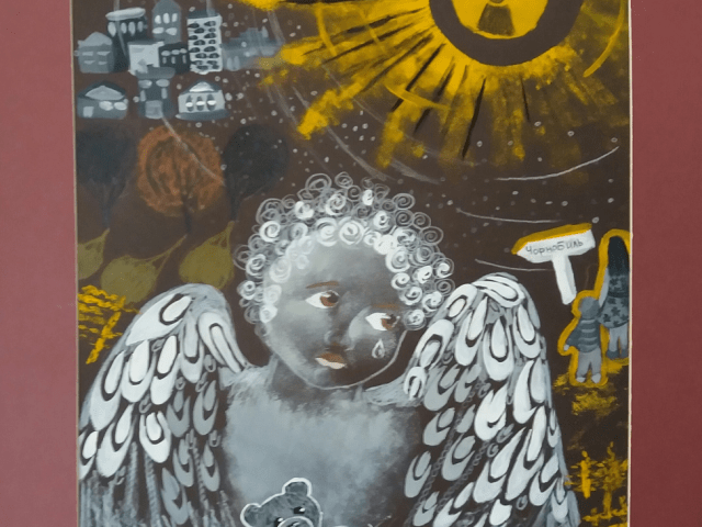 Виставка учнів образотворчого відділення «Чорнобиль-жива рана землі моєї».