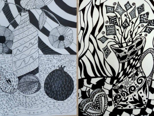 Підсумковий огляд творчих робіт 5-Г класу декоративно-ужиткового відділу з предмету "рисунок"